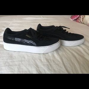 Puma black platform sneakers
